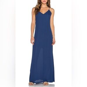 NWT Three Eighty Two Lachlan Slip Maxi Dress Navy Blue Women Small